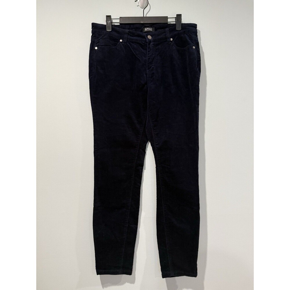 Buffalo David Bitton Velvet Jeans Women 32** Navy Mid Rise Stretch Cotton Travel